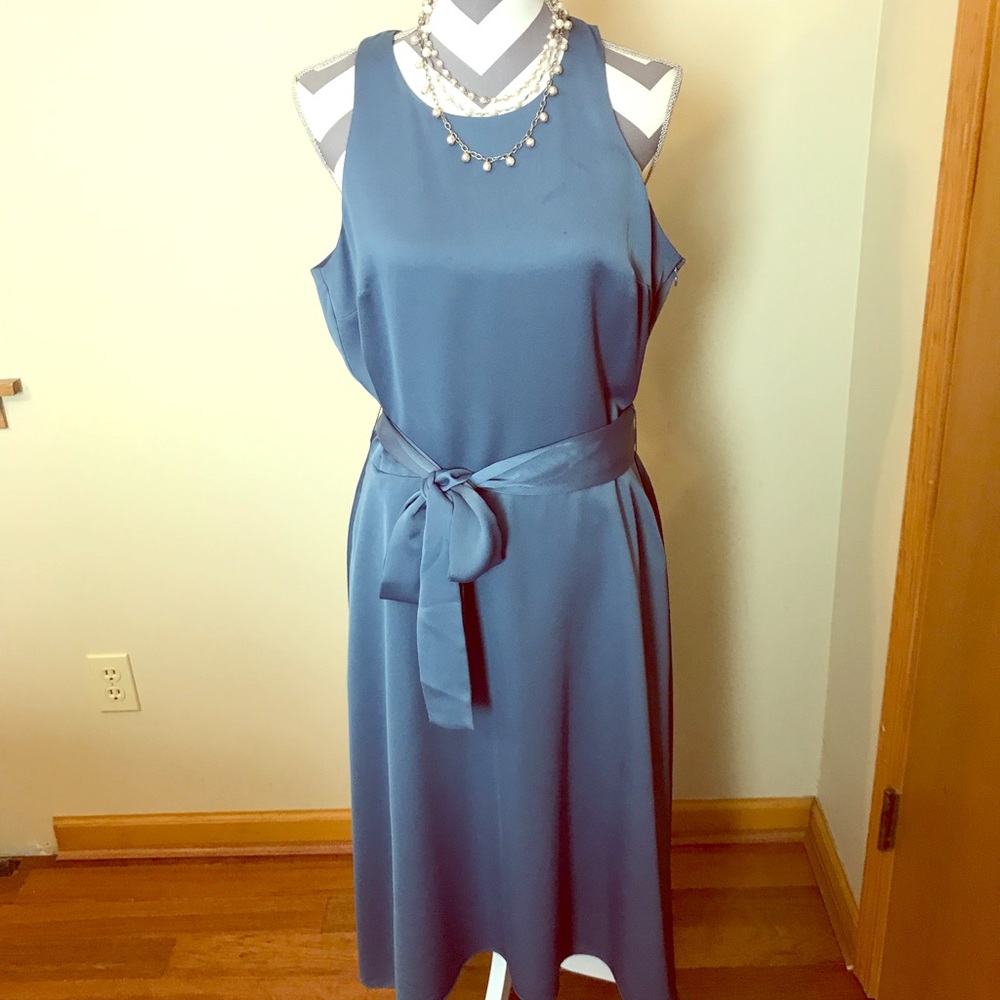 Banana Republic Slate Blue Silk Halter 12T